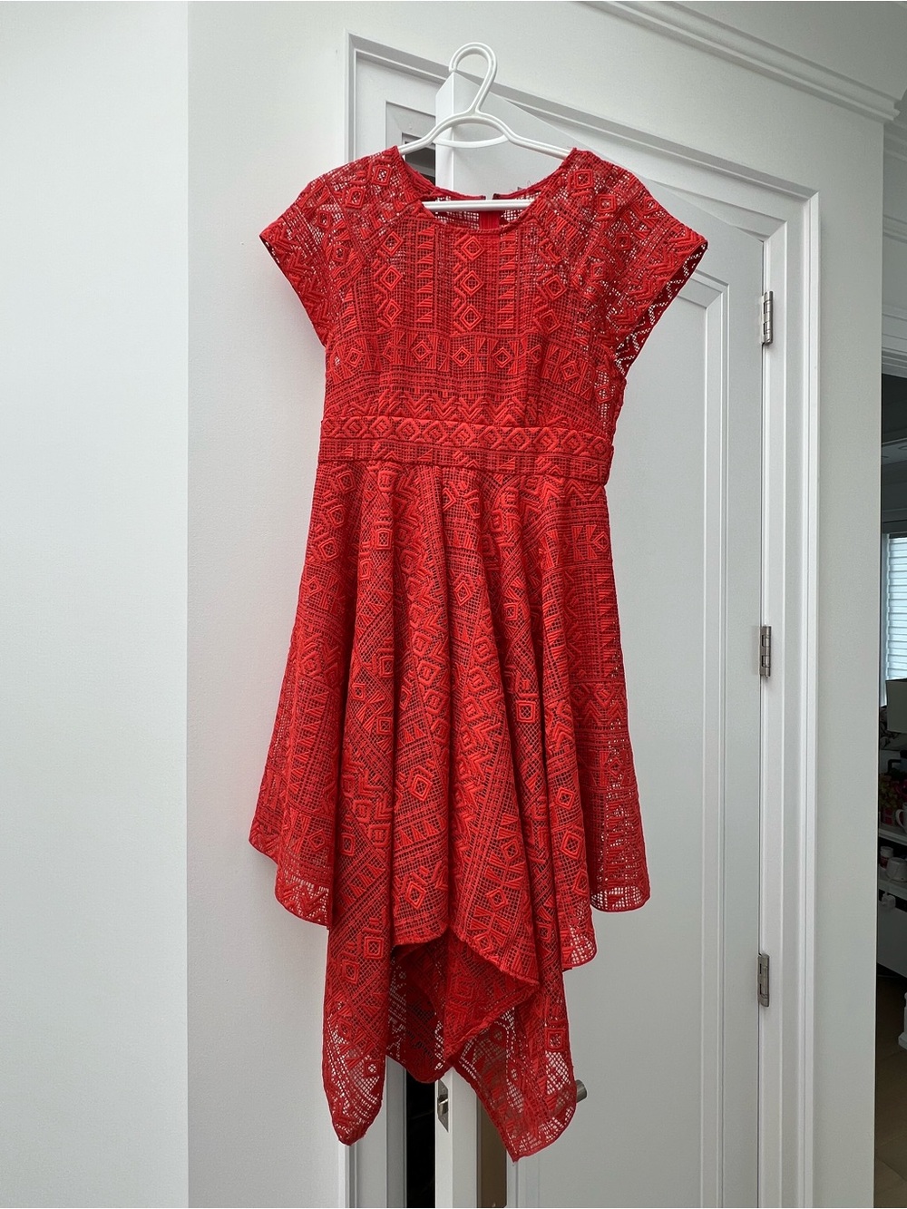 Anthropologie Lace Red/Orange Dress